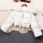 Fleece Panel Sequined Padding Jacket