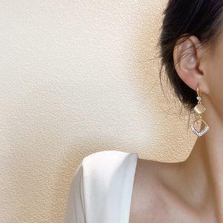 Rhinestone Drop Earring 1 Pair - E4033 - Gold - One Size
