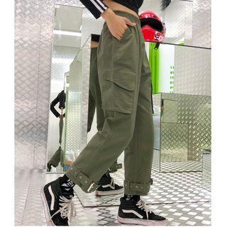 Buckled-hem Cargo Pants