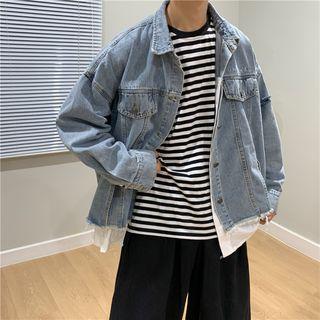 Mock Two-piece Oversize Denim Jacket