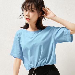 Short-sleeve Sports Drawstring T-shirt