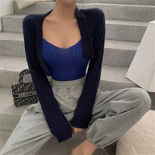 Mock Two Piece Knit Top Blue - One Size