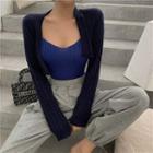 Mock Two Piece Knit Top Blue - One Size
