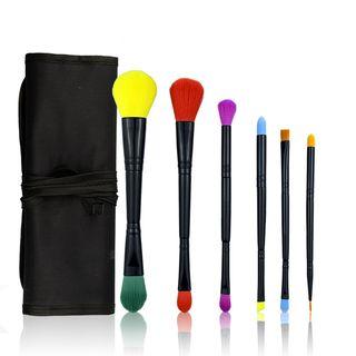 Set Of 6: Dual Head Makeup Brush As Shown In Figure - One Size