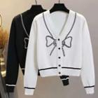 Bow Embroidered Cardigan