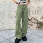 Wide Leg Denim Cargo Pants