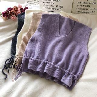 Drawstring-waist Knit Vest