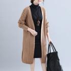 Long Knit Coat Camel - One Size