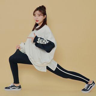 Color-block Sweatshirt & Leggings Set