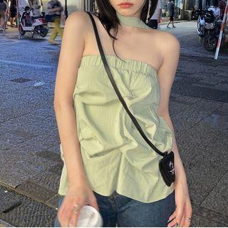 Halter Camisole Top Green - One Size