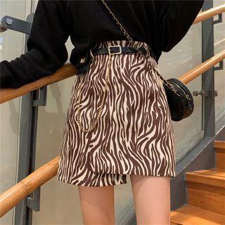Leopard A-line Skirt / Zebra-print A-line Skirt