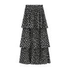 Floral Chiffon A-line Midi Tiered Skirt