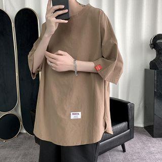 Elbow-sleeve Lettering Tag T-shirt