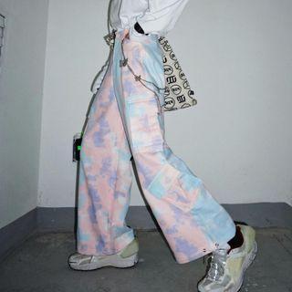 Tie Dye Wide Leg Cropped Pants