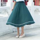 A-line Midi Skirt Dark Green - One Size