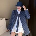 Single-breasted Pattern Blazer / Long-sleeve Plain Shirt