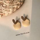 Heart & Disc Alloy Earring 1 Pair - Brown & Beige - One Size