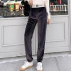 High-waist Plain Velvet Pants