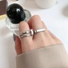 925 Sterling Silver Irregular Layered Open Ring / Square Open Ring