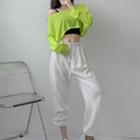 Long-sleeve Cropped T-shirt / Sweatpants / Set