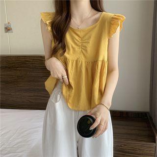 Plain Ruffle Oversize Tank Top