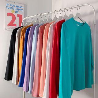 Long Sleeve Plain Oversized Top