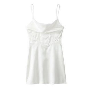 Spaghetti-strap Plain Mini Dress