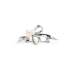 Simple And Elegant Ribbon Freshwater Pearl Brooch Silver - One Size