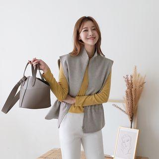 Zip-up Drawstring-waist Vest