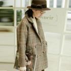 Plaid Woolen Blazer Plaid - One Size