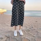 Dotted Midi A-line Knit Skirt