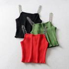 Chain-accent Knit Cropped Camisole
