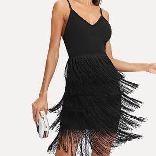 Spaghetti Strap Tasseled Dress