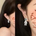 Skeleton Drop Earring 1 Pair - White - One Size
