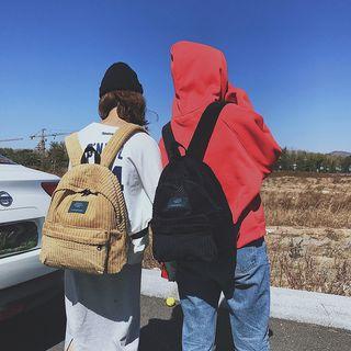 Retro Corduroy Plain Backpack
