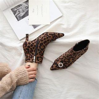Pointy-toe Rhinestone Booties