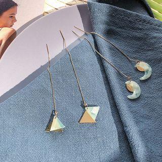 Acetate Triangle / Moon Dangle Earring