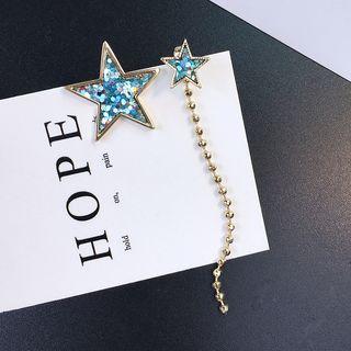 Sequined Star Non-matching Earrings