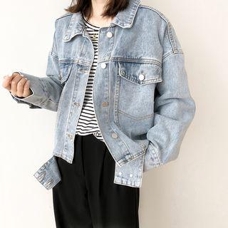 Denim Long-sleeve Jacket Blue - One Size