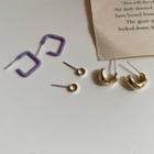 3 Pair Set: Alloy Earring (assorted Designs) Set Of 3 - As Shown In Figure - One Size