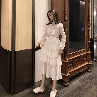 Long-sleeve Layer A-line Dress