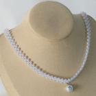 Wedding Faux Pearl Pendant Necklace White - One Size
