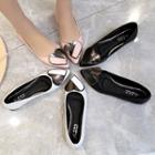 Faux-leather Heart Accent Pointy Flats