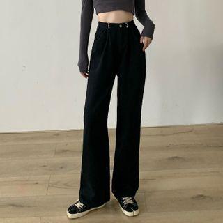 High-waist Straight Cut Wide Leg Jeans