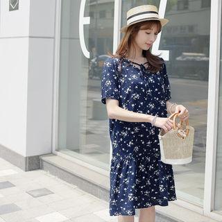 Tie-neck Floral Dress