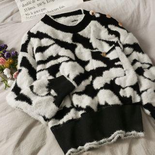 Dairy-cow Loose-fit Sweater Black & White - One Size