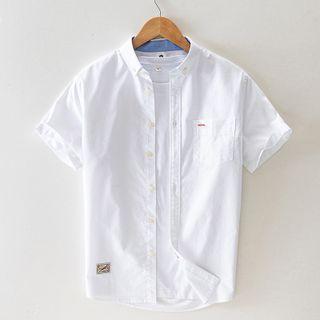 Short-sleeve Lettering Patch Shirt