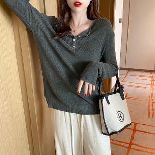 Loose-fit Light Knit Henley