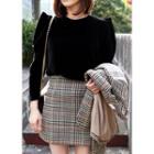 Puff-sleeve Velvet Top