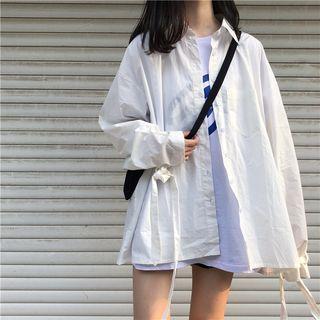 Tie-cuff Shirt White - One Size